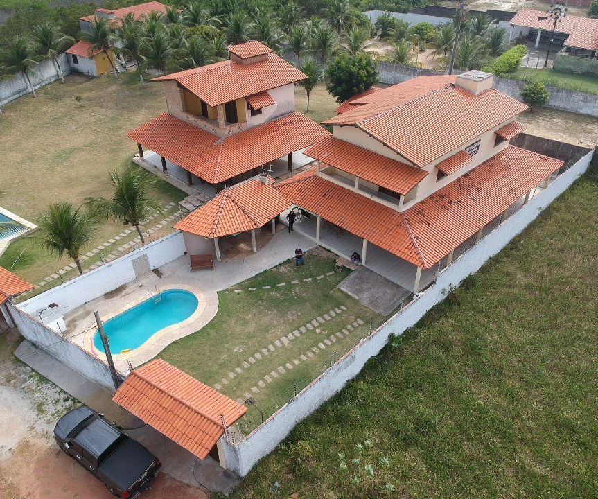 Vista aérea da casa de praia